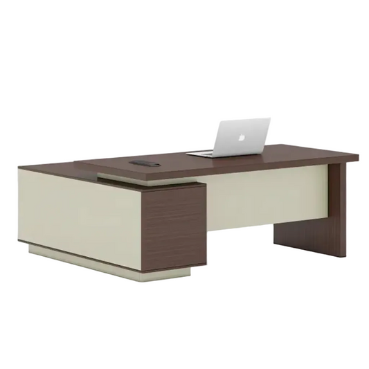 Bureau Apex en bois MDF avec design moderne et surface lisse, disponible en plusieurs tailles pour un espace de travail élégant et fonctionnel.