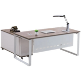 Découvrez le Bureau Président avec Piètement Métallique, alliant élégance et robustesse. Ce meuble moderne en bois MDF et métal offre une surface spacieuse, parfaite pour un espace de travail fonctionnel et professionnel.