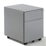 Caisson métallique ouvert, montrant les tiroirs pour le stockage.